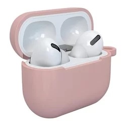 AirPods 3 tartó - pink szilikon Airpods 3 tartó fém karabinerrel-1
