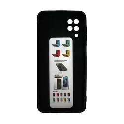 Samsung Galaxy A12 Nacho Telefontok - fekete szilikon hátlap tok, karra, vállra, derékra helyezhető pántokkal-1