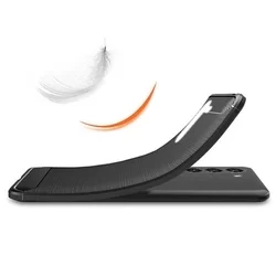 Samsung Galaxy S21 FE Telefontok - Forcell CARBON fekete szilikon tok-2