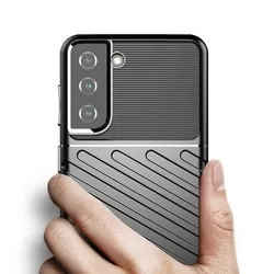 Samsung Galaxy S21 FE Telefontok - Thunder fekete ütésálló szilikon hátlap tok-1