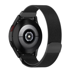 Okosóra szíj - Samsung Galaxy Watch 4 (40 / 42 / 44 / 46 mm) - TECH-PROTECT Milaneseband ”2” - mágneses fekete fémszíj (20 mm szíj szélesség)-1
