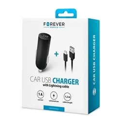 Forever M02 Autós töltő- fekete univerzális töltő + fekete Lightning kábel (1,2m)-6