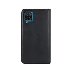Samsung Galaxy A12 Nacho Telefontok - Smart Magnetic fekete szilikon keretes mágneses könyvtok-1