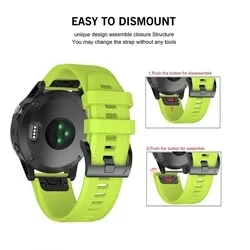 GARMIN FENIX 5 / 6 / 6 PRO / 7 okosóra szíj - TECH-PROTECT Smooth zöld szilikon szíj -1