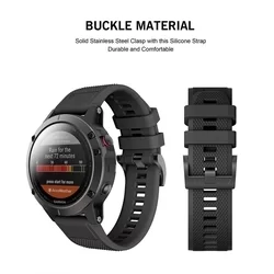 Okosóra szilikon szíj - GARMIN FENIX 5 / 6 / 6 Pro / 7 - TECH-PROTECT Smooth fekete szilikon szíj-1