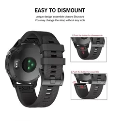 Okosóra szilikon szíj - GARMIN FENIX 5 / 6 / 6 Pro / 7 - TECH-PROTECT Smooth fekete szilikon szíj-2