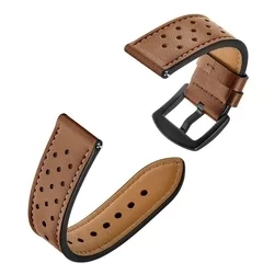 Okosóra szíj - Samsung Galaxy Watch 4 (40 / 42 / 44 / 46 mm) - TECH-PROTECT Leather barna bőr szíj (20 mm szíj szélesség)-3