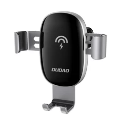 DUDAO F3Pro Telefontartó - Qi vezeték nélküli töltős, szellőzőrácsra rögzíthető fekete autós telefontartó + fekete USB/MicroUSB kábel-1