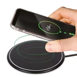 Maxlife MXWC-02 Telefon töltő - fekete vezeték nélküli (Wireless) töltő 2A + fehér USB/MicroUSB kábel, 1m-2