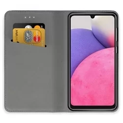 Samsung Galaxy A33 5G Telefontok - fekete mágneses szilikon keretes könyvtok-1