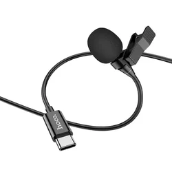 HOCO L14 mikrofon - Type-C (USB-C) fekete csíptethető mikrofon - 2m-2