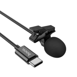HOCO L14 mikrofon - Type-C (USB-C) fekete csíptethető mikrofon - 2m-4