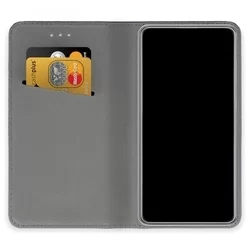 Samsung Galaxy J4 Plus 2018 Telefontok - sötétkék mágneses szilikon keretes könyvtok-2