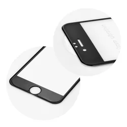 iPhone 7 / 8 Üvegfólia - 5D full glue, kemény tokbarát fólia fekete kerettel-1