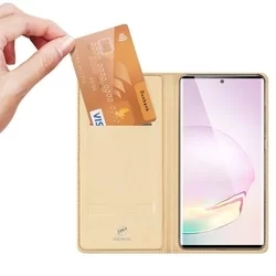Samsung Galaxy Note 20 Telefontok - Dux Ducis arany flipcover tok-3
