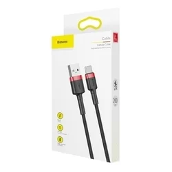 Adatkábel: BASEUS Cafule - USB / Type-C (USB-C) fekete szövet adatkábel 2A, 2m-5