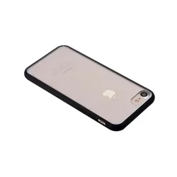 iPhone 7 / 8 / SE 2020 Telefontok - átlátszó műanyag hátlap tok, fekete szilikon kerettel-3