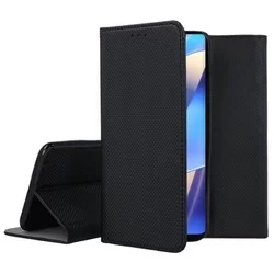 Oppo A54s Telefontok - fekete mágneses szilikon keretes könyvtok-2