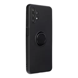 Samsung Galaxy A53 5G Telefontok - Grip fekete szilikon tok, kitámasztó ujjgyűrűvel-1