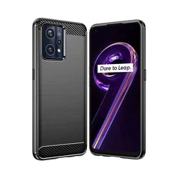 Realme 9 Pro Telefontok - Carbon fekete szilikon hátlap tok-3