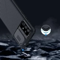 Samsung A53 5G Telefontok - Nillkin csúsztatható kameravédős fekete hátlap tok-2