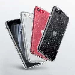 iPhone 7 / 8 / SE 2020 Telefontok - Tech-Protect Glitter átlátszó csillámos műanyag hátlap tok, szilikon kerettel-1