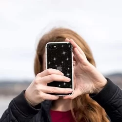 iPhone 7 / 8 / SE 2020 Telefontok - Tech-Protect Glitter átlátszó csillámos műanyag hátlap tok, szilikon kerettel-4