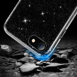 iPhone 7 / 8 / SE 2020 Telefontok - Tech-Protect Glitter átlátszó csillámos műanyag hátlap tok, szilikon kerettel-3