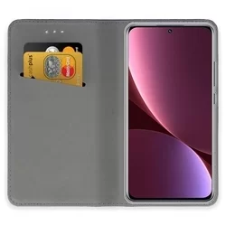 Xiaomi 12 Pro Telefontok - piros mágneses szilikon keretes könyvtok-2