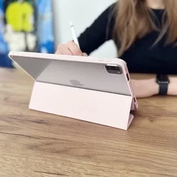 iPad Pro 11 (2020) Tablettok - pink smart case, átlátszó hátlappal, ceruza tartóval-4