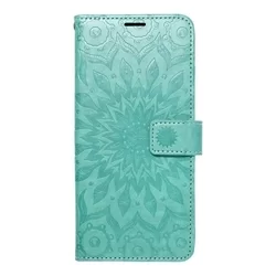 Samsung Galaxy A53 5G Telefontok - MEZZO mandala mintás zöld mágneses szilikon keretes könyvtok-1
