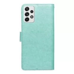 Samsung Galaxy A53 5G Telefontok - MEZZO fa mintás zöld mágneses szilikon keretes könyvtok-2