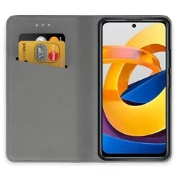 Xiaomi Poco M4 Pro 5G Telefontok - fekete mágneses szilikon keretes könyvtok-1