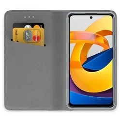 Xiaomi Poco M4 Pro 5G Telefontok - kék mágneses szilikon keretes könyvtok-1