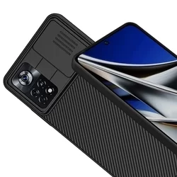 Telefontok XIAOMI POCO X4 PRO 5G - Nillkin csúsztatható kameravédős fekete hátlap tok-10