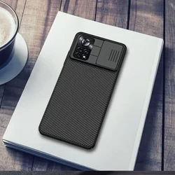 Telefontok XIAOMI POCO X4 PRO 5G - Nillkin csúsztatható kameravédős fekete hátlap tok-9