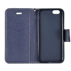 Telefontok Huawei Y7 (2018) / Huawei Y7 Prime 2018  - FANCY menta-sötétkék szilikon keretes könyvtok-1