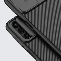 Samsung Galaxy A13 (A135F / A137F) Telefontok - Nillkin csúsztatható kameravédős fekete hátlap tok-3