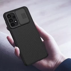 Samsung Galaxy A13 (A135F / A137F) Telefontok - Nillkin csúsztatható kameravédős fekete hátlap tok-4