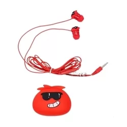 Jillie Monster Headset - piros audio jack csatlakozós stereo headset, mikrofonnal + szilikon tartóval-2