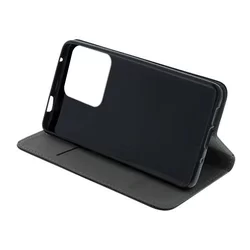 Xiaomi Redmi 10C Telefontok - Smart Magnetic fekete szilikon keretes mágneses könyvtok-3