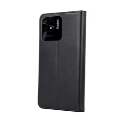 Xiaomi Redmi 10C Telefontok - Smart Magnetic fekete szilikon keretes mágneses könyvtok-2