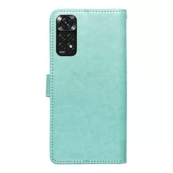 Xiaomi Redmi Note 11 Telefontok - MEZZO mandala mintás zöld mágneses szilikon keretes könyvtok-2