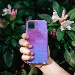 Telefontok Samsung Galaxy M12 - Neo lila, mintás műanyag hátlap tok, szilikon kerettel-2