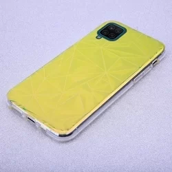 Samsung Galaxy A12 Nacho Telefontok - Neo sárga, mintás műanyag hátlap tok, szilikon kerettel-1