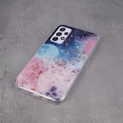 Samsung Galaxy A53 5G Telefontok - Gold Glam Galactic - mintás műanyag hátlap tok, szilikon kerettel-3