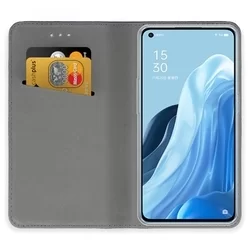 Telefontok Oppo Reno7 5G - piros mágneses szilikon keretes könyvtok-1
