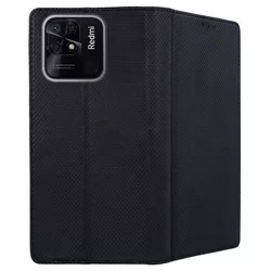 Xiaomi Redmi 10C Telefontok - fekete mágneses szilikon keretes könyvtok-2