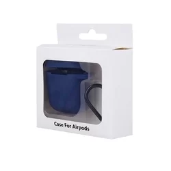 AirPods 1/2 tartó - sötétkék szilikon Airpods 1/2 tartó karabinerrel-4