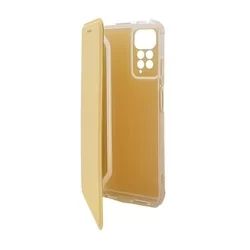 Xiaomi Redmi Note 11 Telefontok - Slim BookCover sárga könyvtok, átlátszó ütésálló szilikon kerettel-1